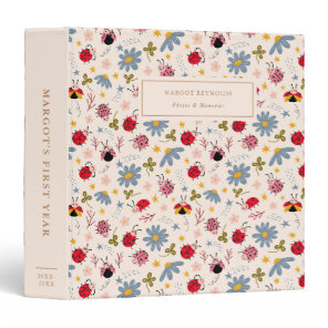 Ladybug Pattern Baby Photo Album 3 Ring Binder