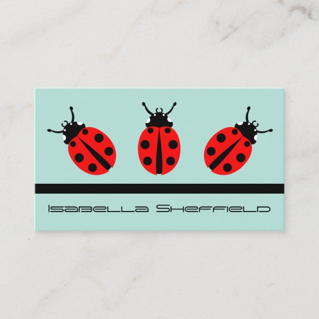 Ladybug Pattern Business Card (Front)