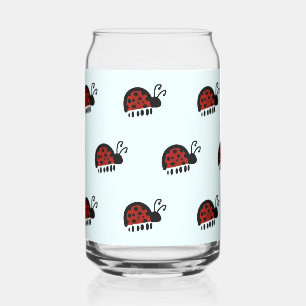 Ladybug pattern can glass