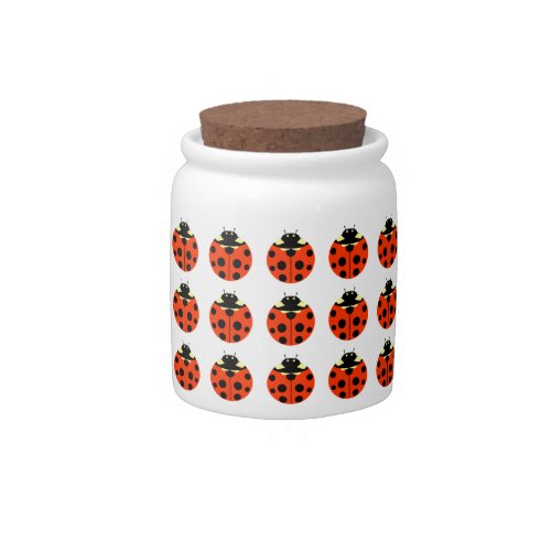 ladybug pattern candy jar