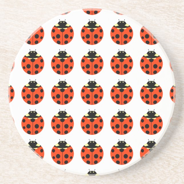 ladybug pattern drink coaster (Front)