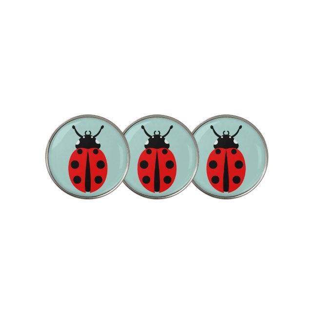 Ladybug Pattern Golf Ball Marker (3 Up)