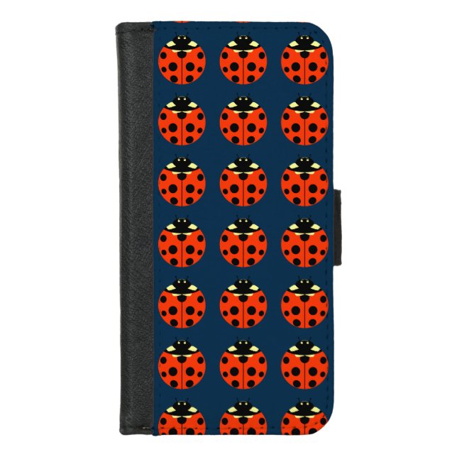 Ladybug Pattern iPhone Wallet Case (Front)