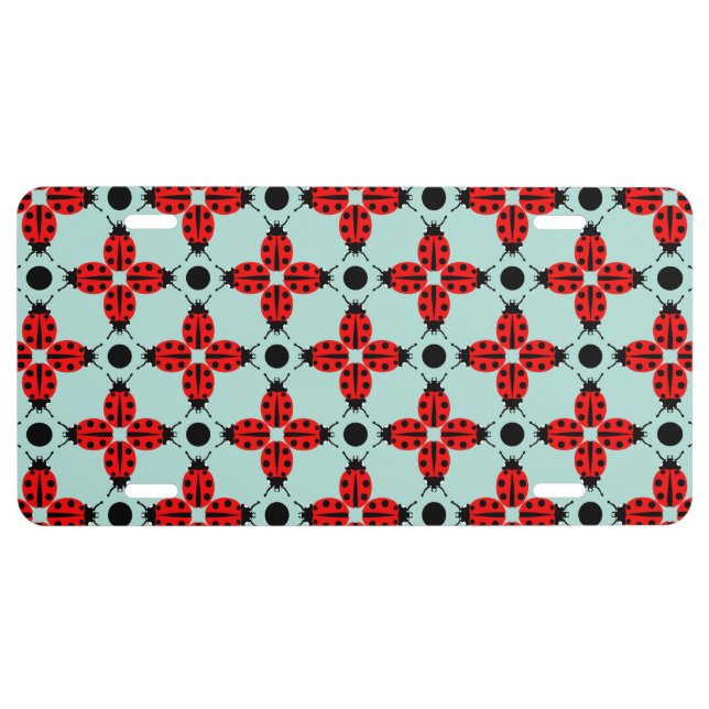 Ladybug Pattern License Plate (Front)
