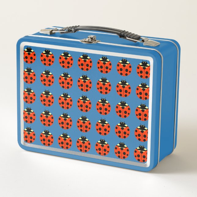 Ladybug Pattern Metal Lunch Box (Front)
