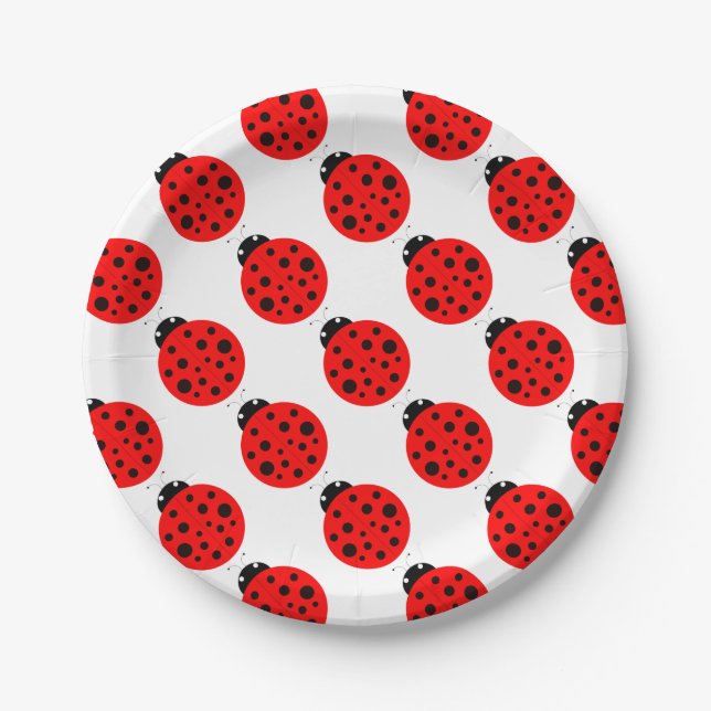 Ladybug Pattern Paper Plates (Front)