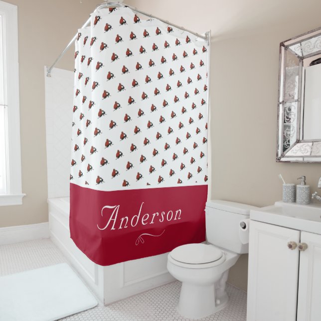 Ladybug Pattern Personalized  Shower Curtain (In Situ)