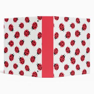 Ladybug Pattern Print 3 Ring Binder