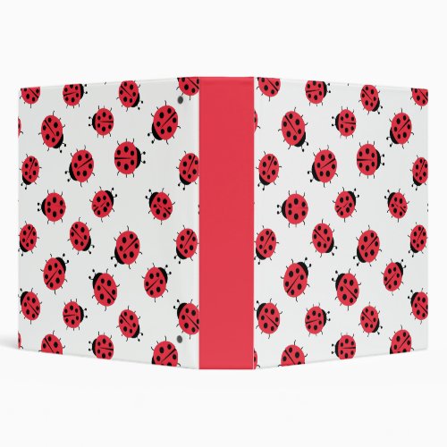 Ladybug Pattern Print 3 Ring Binder