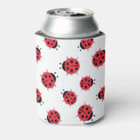 Ladybug Pattern Print Can Cooler