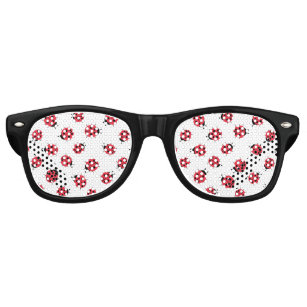 Ladybug Pattern Print  Retro Sunglasses