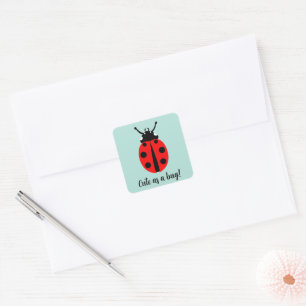 Ladybug Pattern Square Sticker