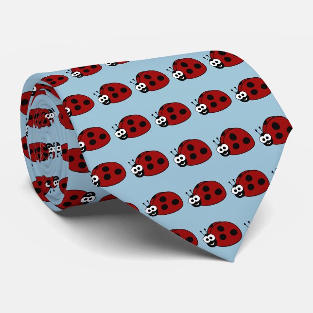 Ladybug Pattern Tie (Rolled)