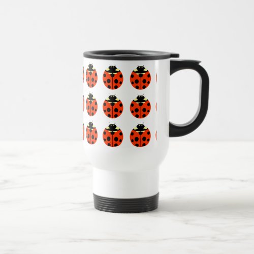 ladybug pattern travel mug