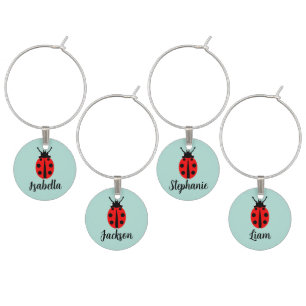 Ladybug Pattern Wine Charm