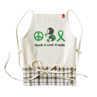 Ladybug Peace Love Hope Green Awareness Ribbon Zazzle HEART Apron