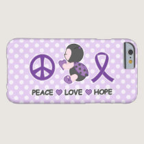 Ladybug Peace Love Hope Purple Awareness Ribbon Barely There iPhone 6 Case