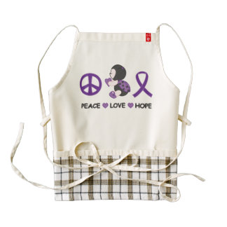 Ladybug Peace Love Hope Purple Awareness Ribbon Zazzle HEART Apron