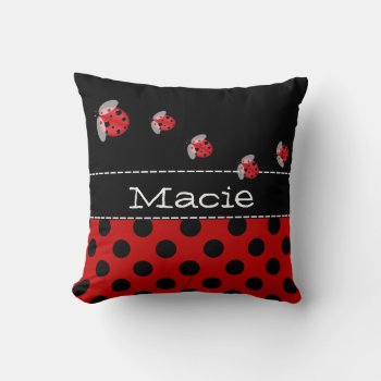Ladybug Personalized Accent Pillow by Hannahscloset at Zazzle