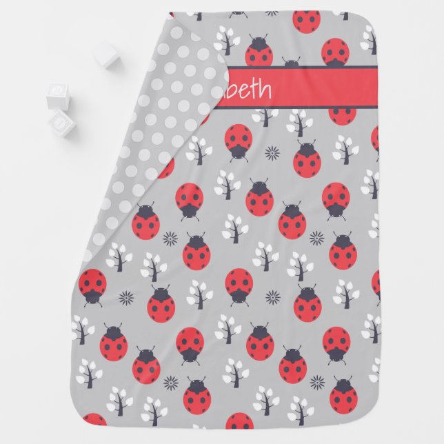 Ladybug Personalized Baby Blanket (In Situ)