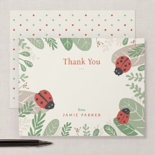 Ladybug Personalized Children’s Thank You Note Card