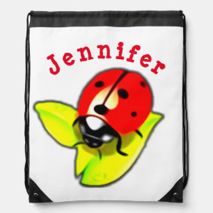 Ladybug personalized kid's drawstring bag