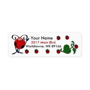 Ladybug personalized label