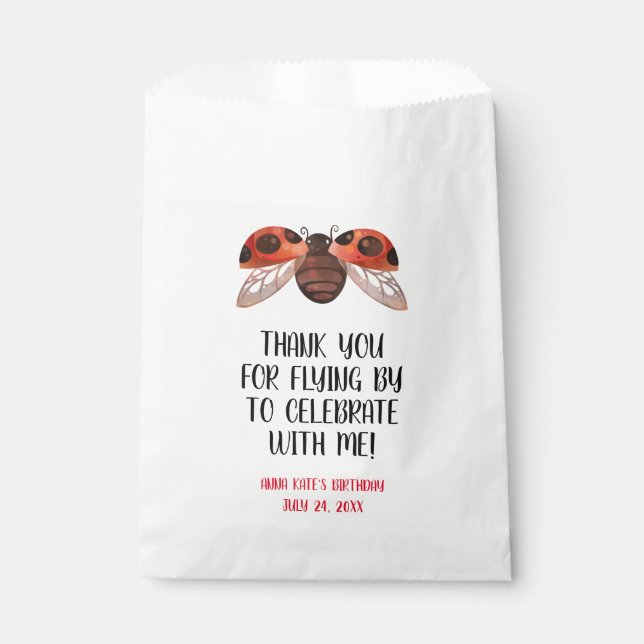 Ladybug Personalized Party Favor Bags (Front)