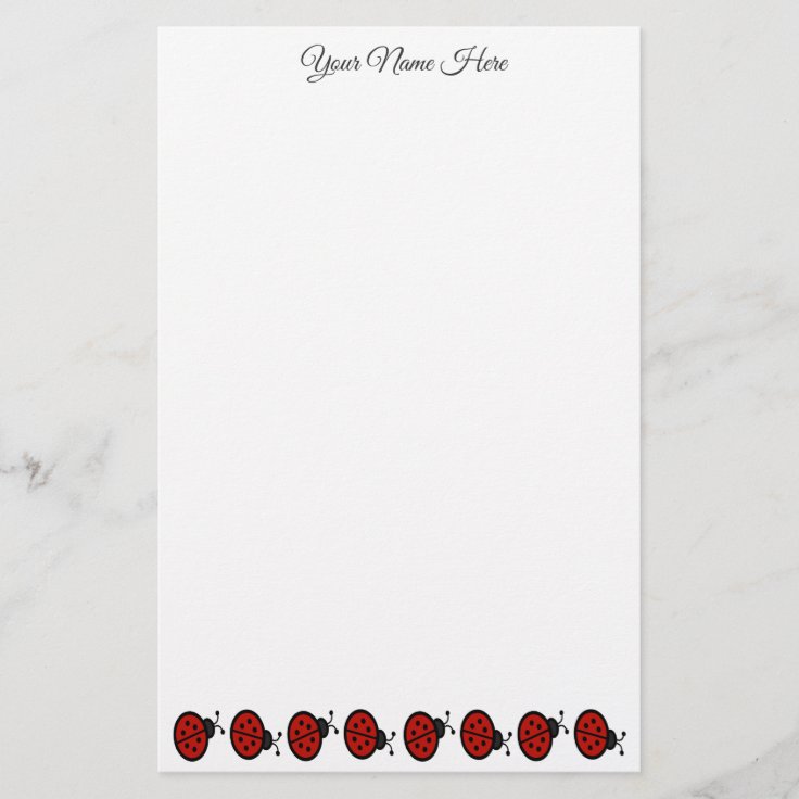 Ladybug Personalized Stationery Zazzle