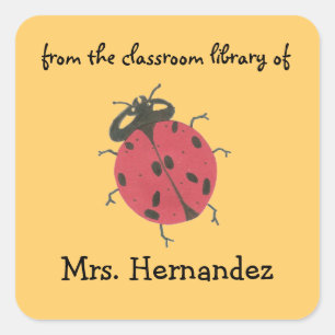 Ladybug personalized teacher gift bookplate