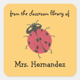 Ladybug personalized teacher gift bookplate