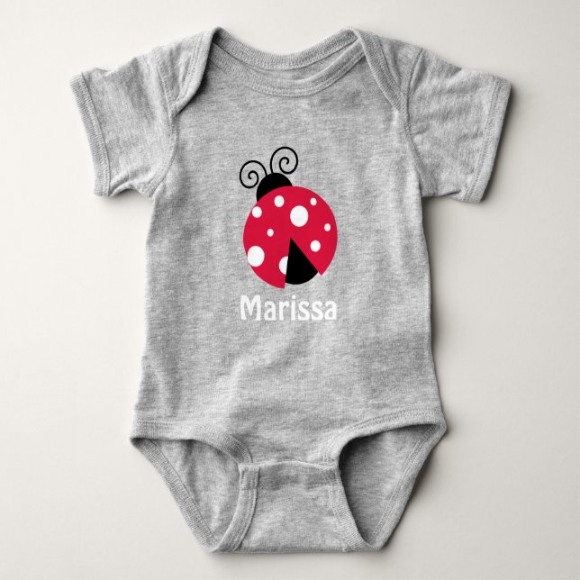 Ladybug Personalized Templates Baby Bodysuit (Front)