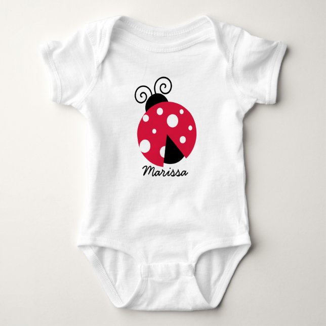 Ladybug Personalized Templates Baby Bodysuit (Front)