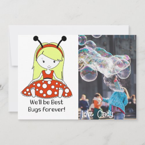 Ladybug Photo Card Personalize Name