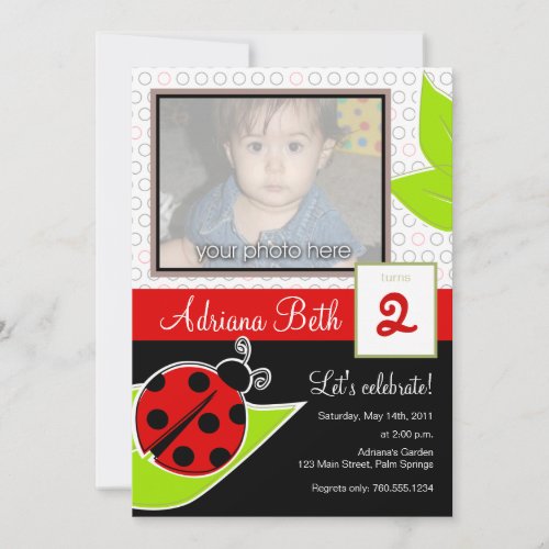 Ladybug Photo Invitations