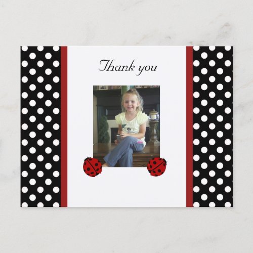 Ladybug Picture Thank You Postcard