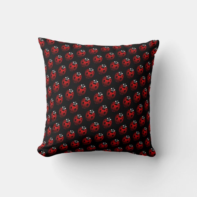 Ladybug Pillows Ladybird Art Pillows Ladybug Decor (Front)