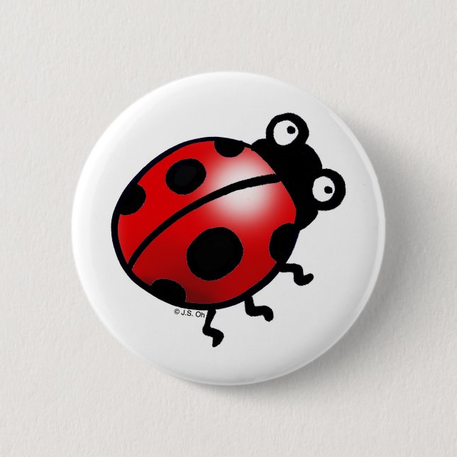 Ladybug Pinback Button (Front)