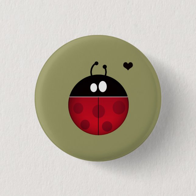 ladybug pinback button (Front)