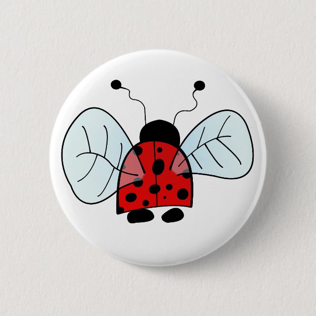 ladybug pinback button (Front)