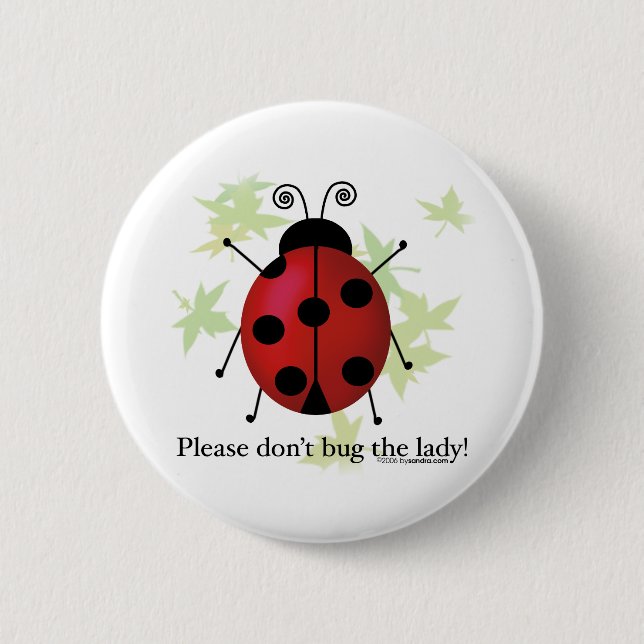 Ladybug Pinback Button (Front)