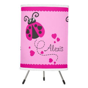 Ladybug pink personalized kids lamp