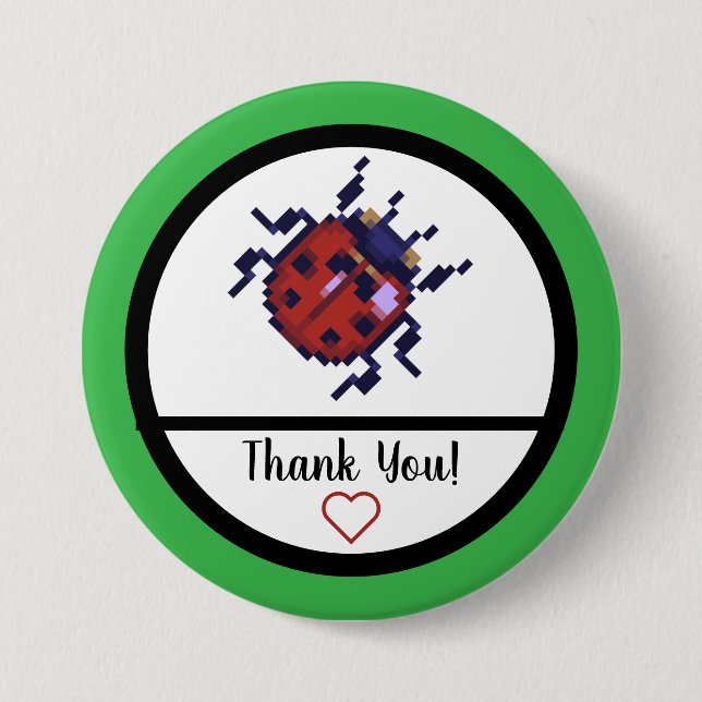 Ladybug, Pixel Ladybug Button (Front)
