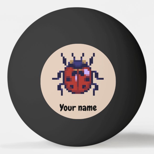 Ladybug, Pixel Ladybug Ping Pong Ball (Front)