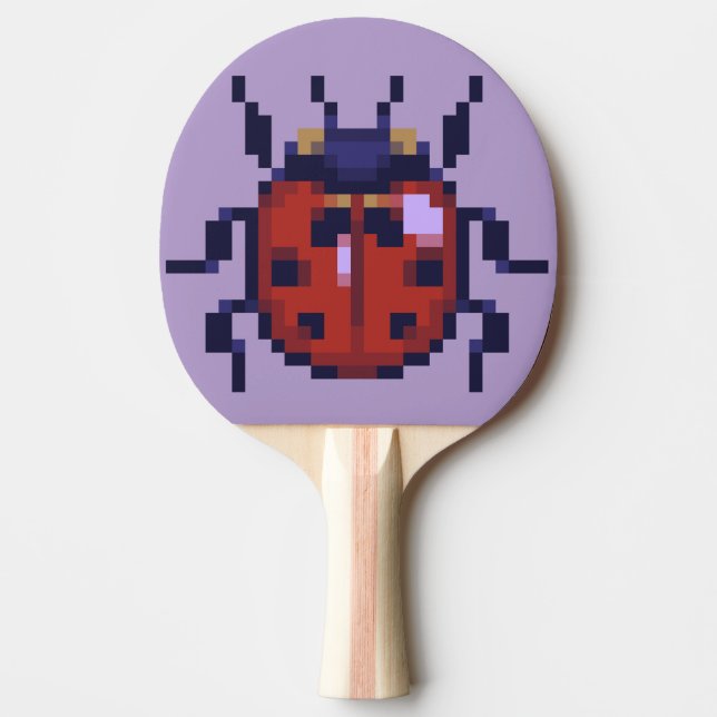 Ladybug, Pixel Ladybug Ping Pong Paddle (Front)