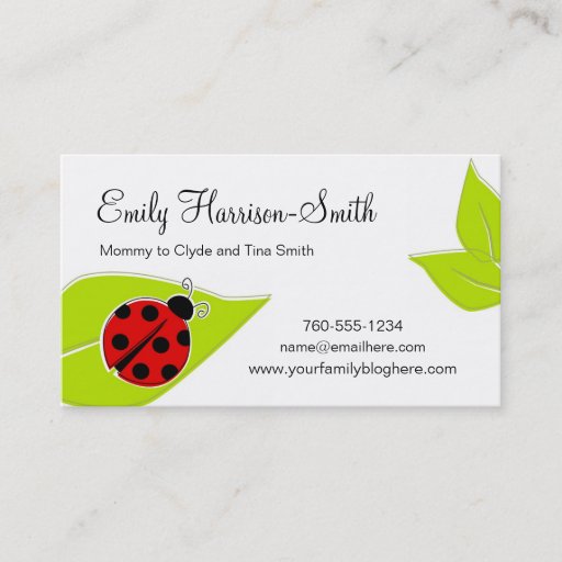 Customizable Ladybug Play Date Cards, Horizontal Business Cards