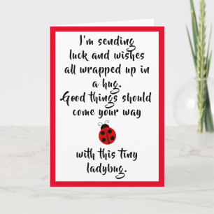 Ladybug Poem: Wishes, Hugs & Good Luck Card