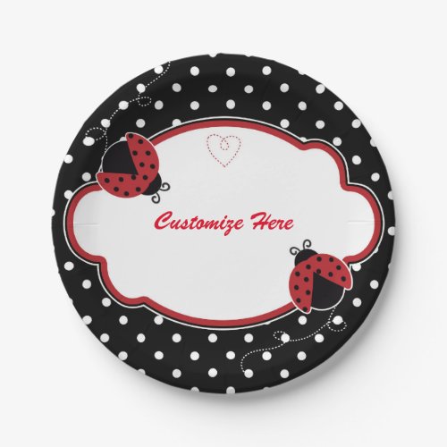 Ladybug Polka Baby Shower Party Plates