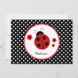 Ladybug Polka Dot Thank You Note Card