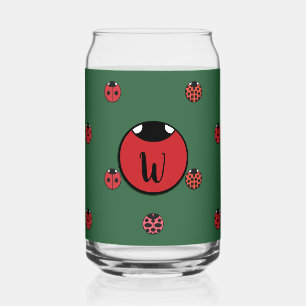 Ladybug Polka Dots Can Glass